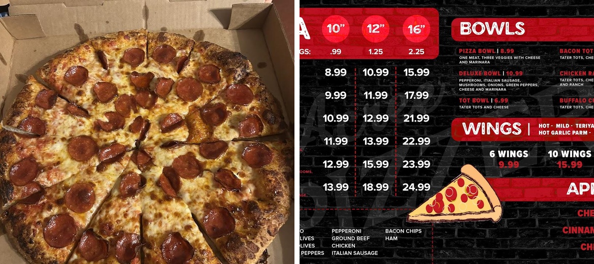 Acree Pizzeria Menu